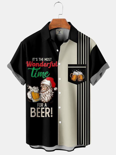 Men's Christmas Funny Graphic Short Sleeve Hawaiian Shirt